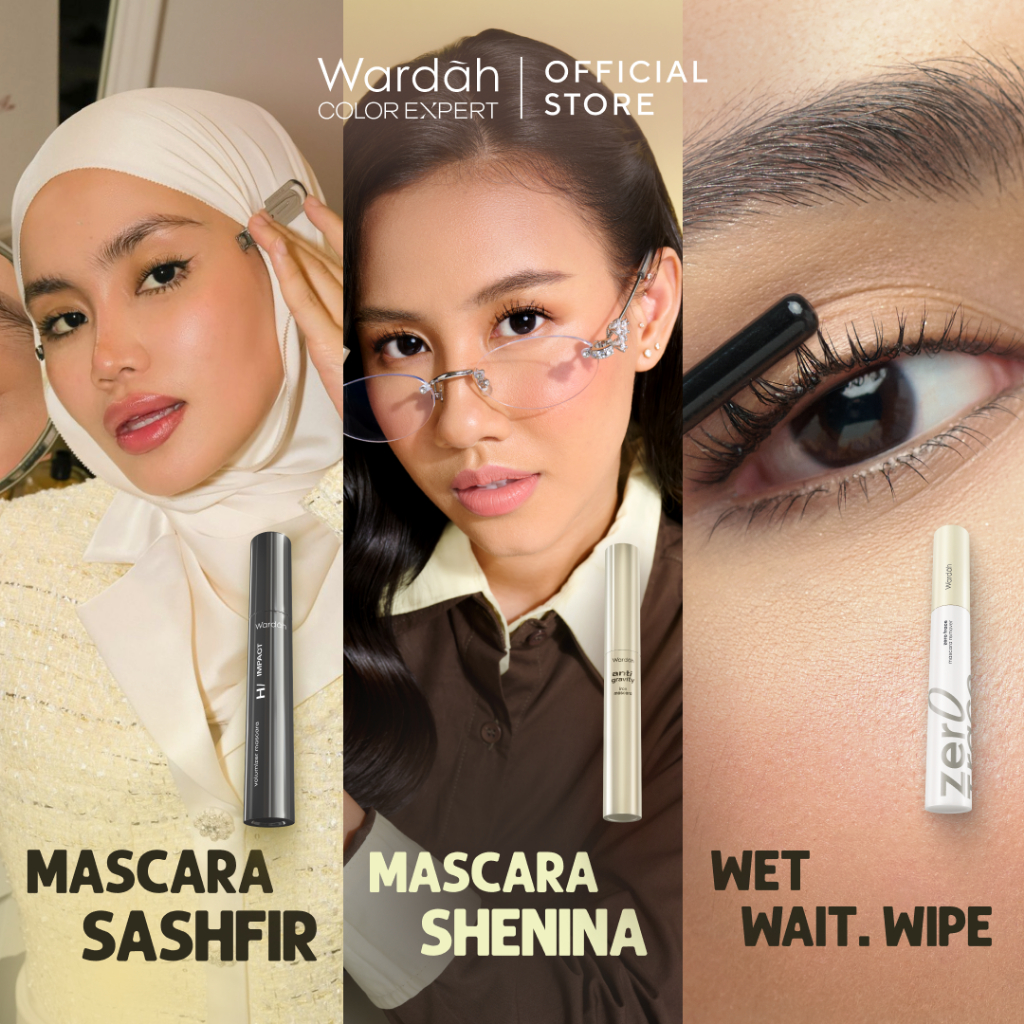 NEW WARDAH Mascara - Hi-Impact Volumizer Mascara, Anti-Gravity Iron Mascara, Wardah Zero Trace Masca