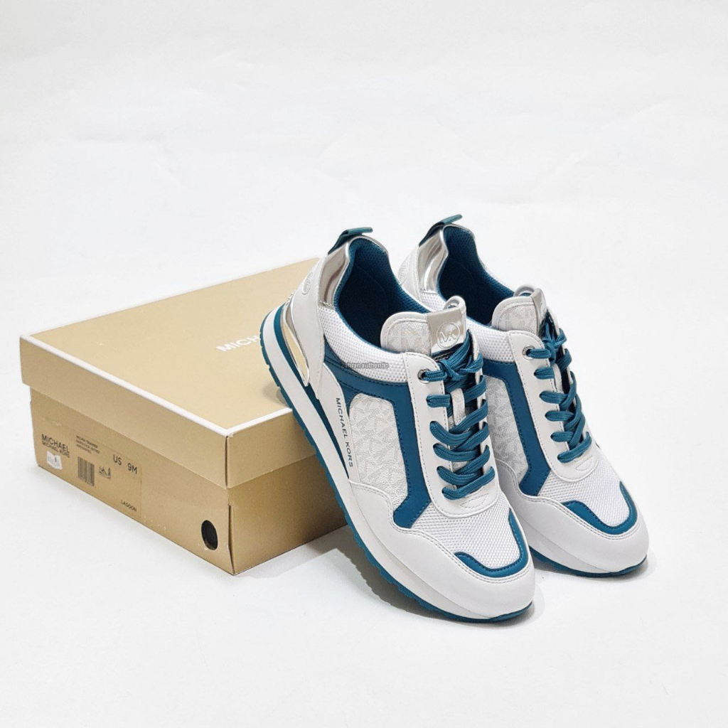 Sepatu Mk Wilma Trainer Nappa Faux Leather Lagoon Original