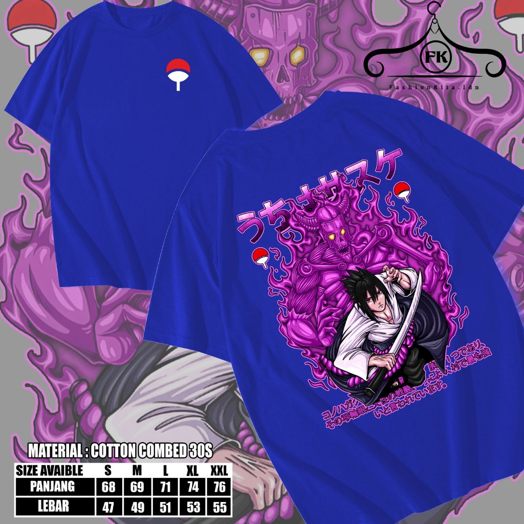 Kaos Baju Distro T shirt Unisex Gambar Manga Anime SASUKE UCHIHA SUSANOO Itachi Akatrsuki