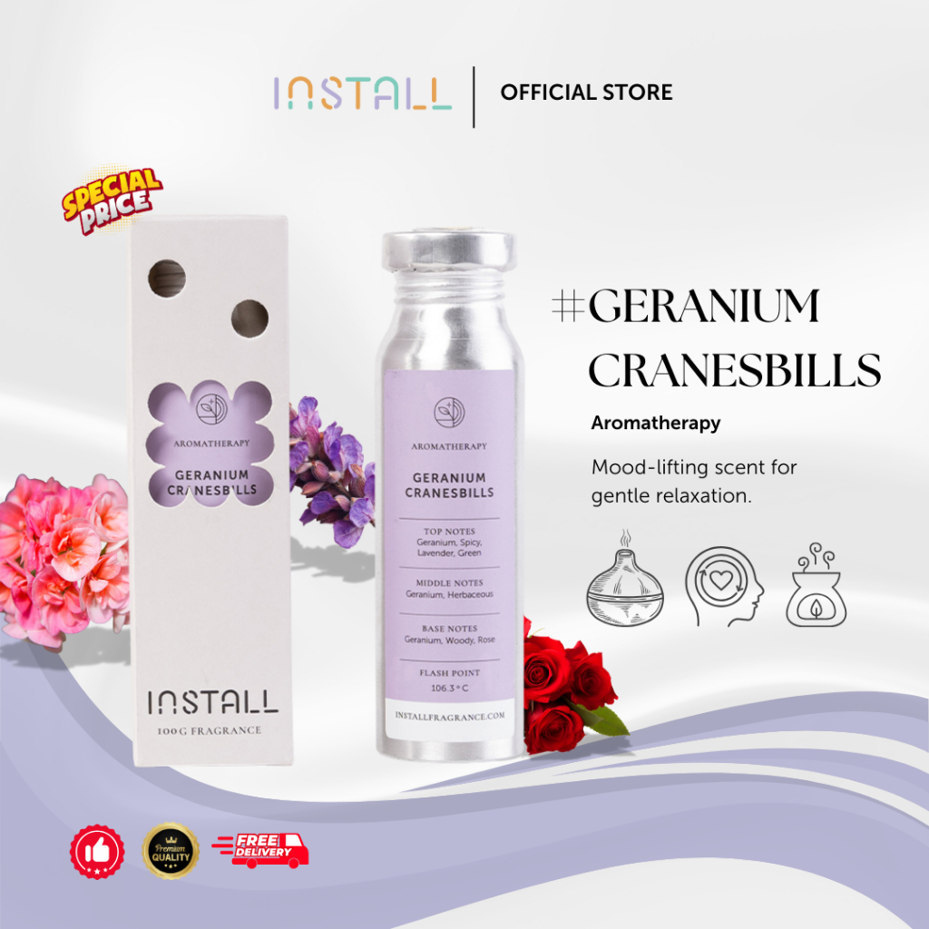 Bibit Parfum Murni Geranium Cranesbills | 100 gr Tahan Lama | Original | Segel Pabrik | by INSTALL F