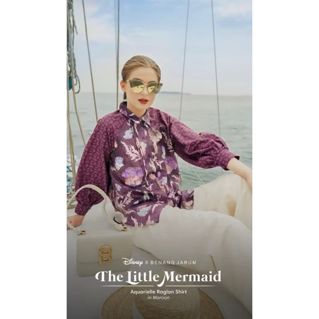 BENANG JARUM SHIRT DAN JILBAB BS BUNDLING DAPAT 5  ITEM AQUARIELLE RAGLAN MAROON SIZE M PL VVGC BUND