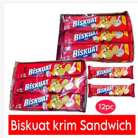 Biskuat Box / Biskuat Sandwich vanilla  & strawberry isi 12 pcs