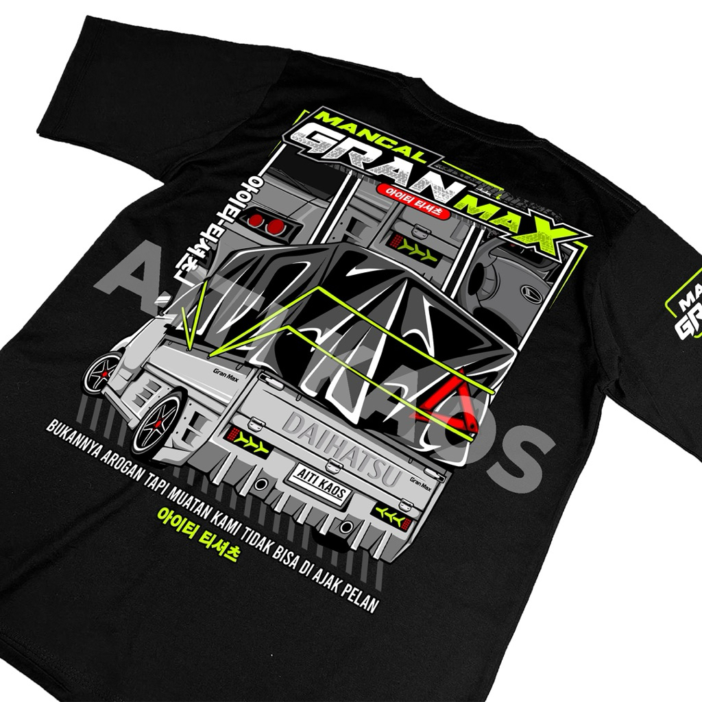 Baju Kaos Atasan Mancal Gran Max Pick Up Original Modifikasi Terbaru Katun Hitam