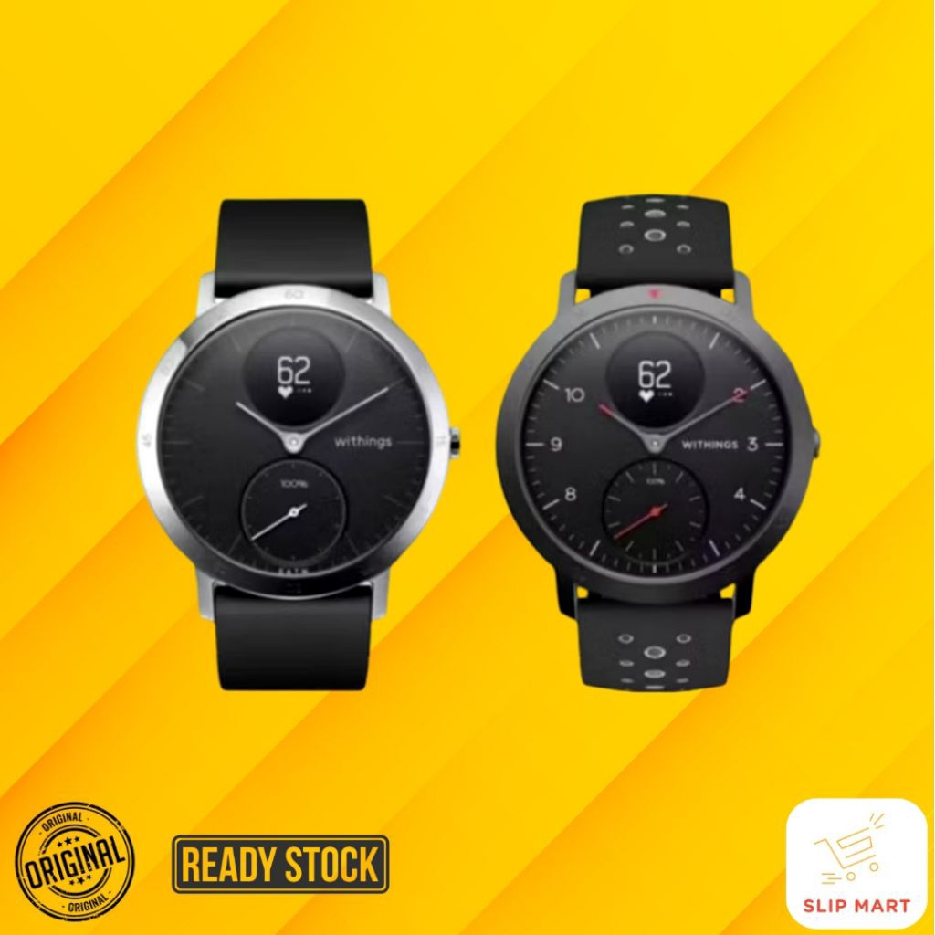 Withings Steel HR 36mm Smartwatch Hitam - Jam Tangan Pintar Hybrid dengan Monitor Detak Jantung