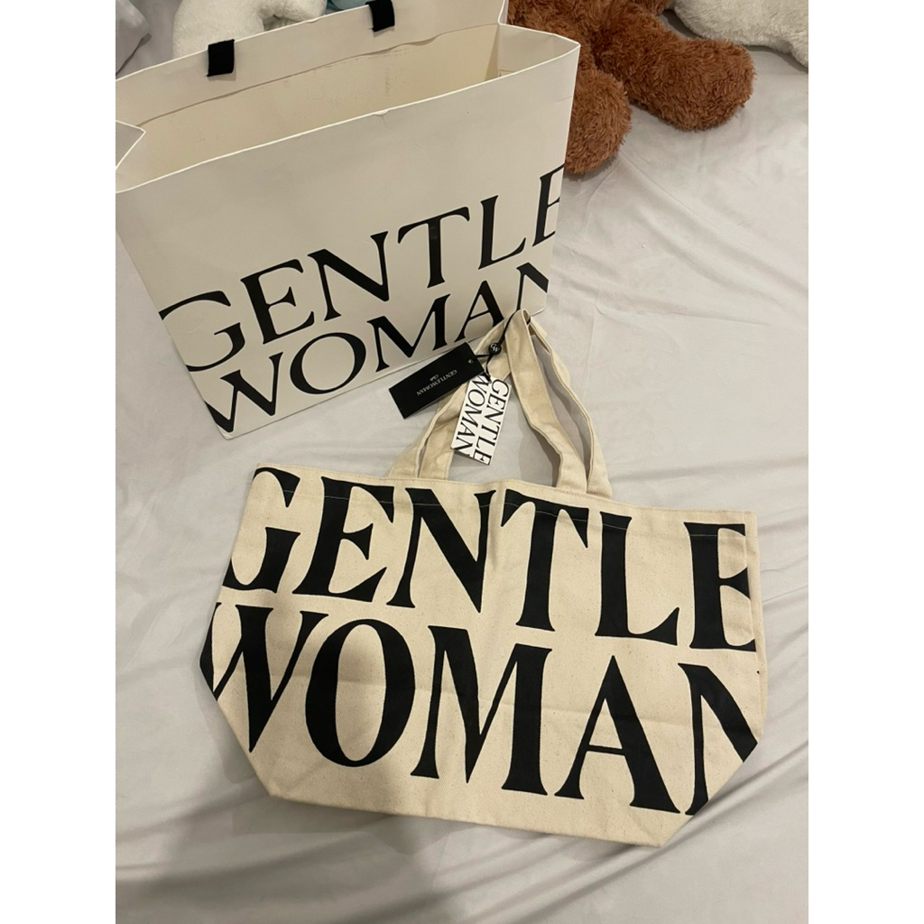 gentle woman canvas totebag cream original bangkok