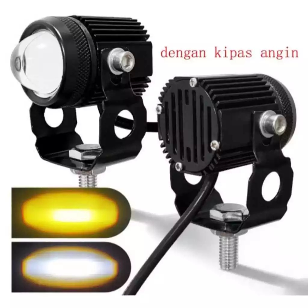 [SATUAN] Lampu Tembak Kabut Led Mini D2 Kipas Lampu Tembak Kabut Led Putih Kuning