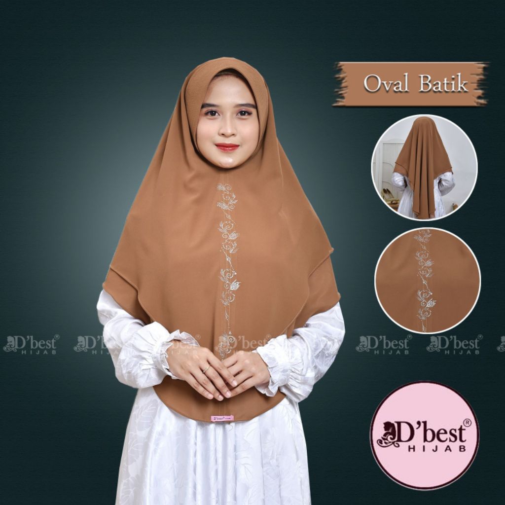 Hijab Instan Khimar Syar'i Oval Batik Matt Ceruty Babydoll dari D'Best Hijab