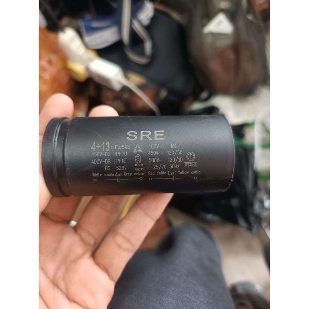 KAPASITOR MESIN CUCI SANYO AQUA 13+4