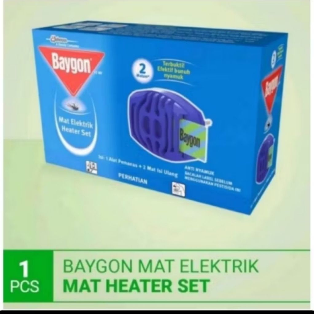 baygon heater electric + isi ulang baygon tanpa asap isi 24 pcs