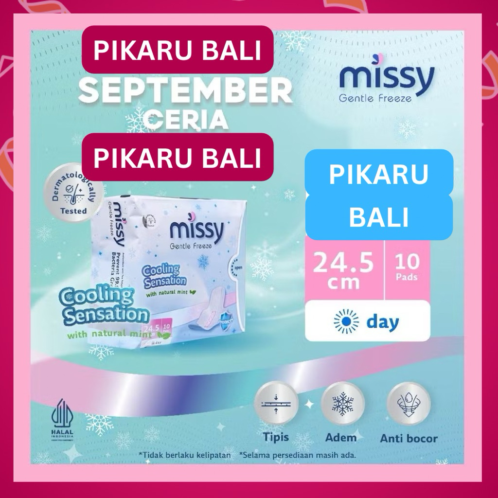 Pembalut MISSY DAY / Pembalut HERBAL Kesehatan  Wanita Bersalin / Wings 245mm 10 pads / Perawatan Mi