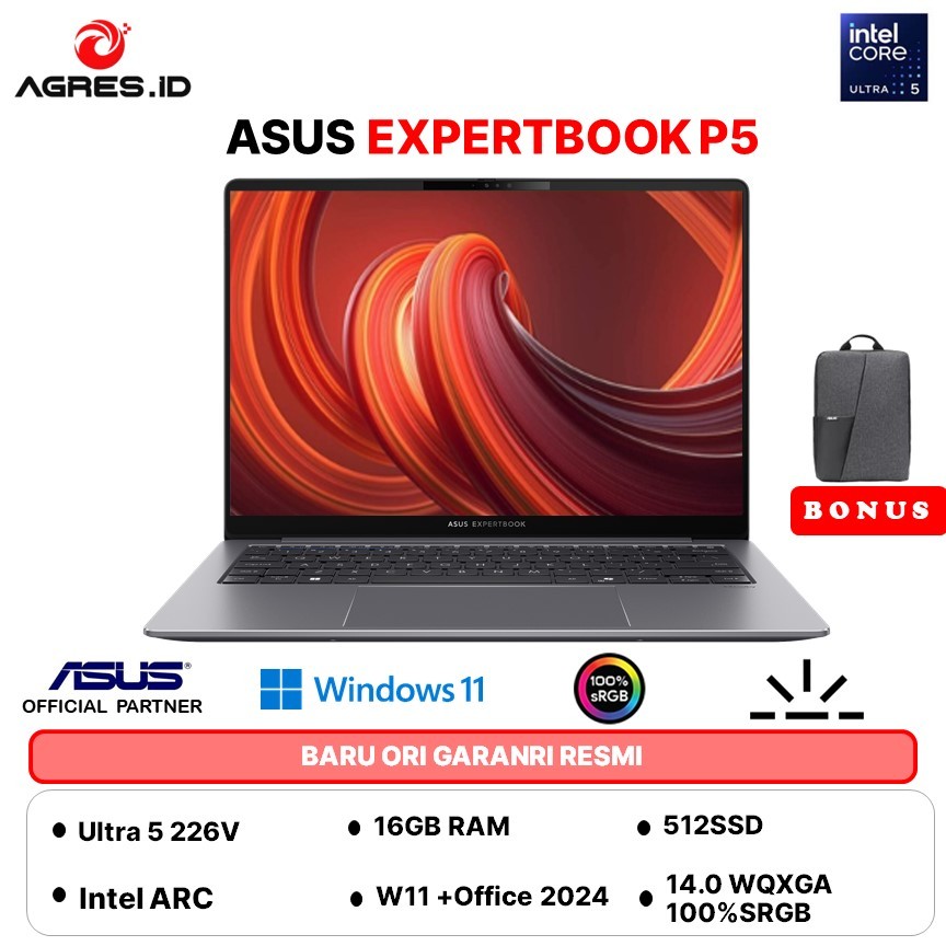 ASUS EXPERTBOOK P5405CSA ULTRA 5 226V - RAM 16GB 512GB W11+OHS 14.0WQXGA - NZ5150WS