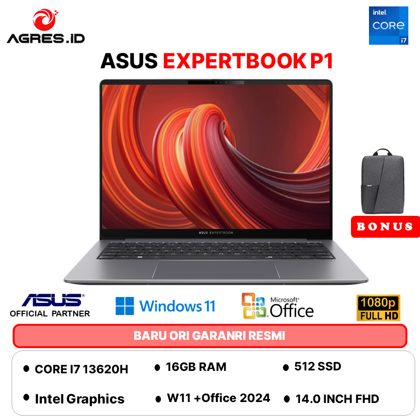 ASUS EXPERTBOOK P1403CVA I7 13620H - RAM 16GB 512GB W11+OHS 14.0FHD -S67151WS