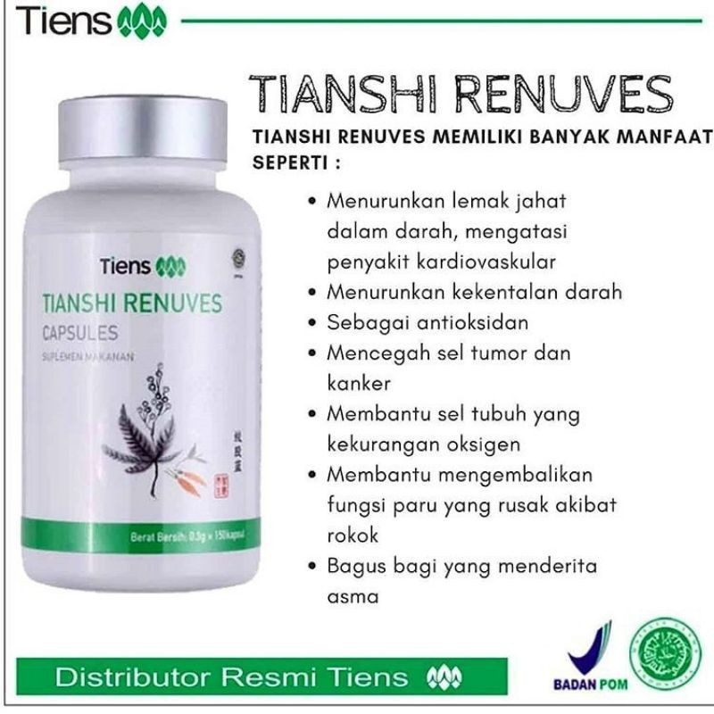 Renuves isi 150 kapsul untuk paket MATA MINUS, PEMUTIH KULIT, PEROKOK, ASMA, PARU-PARU BASA. PRODUK 