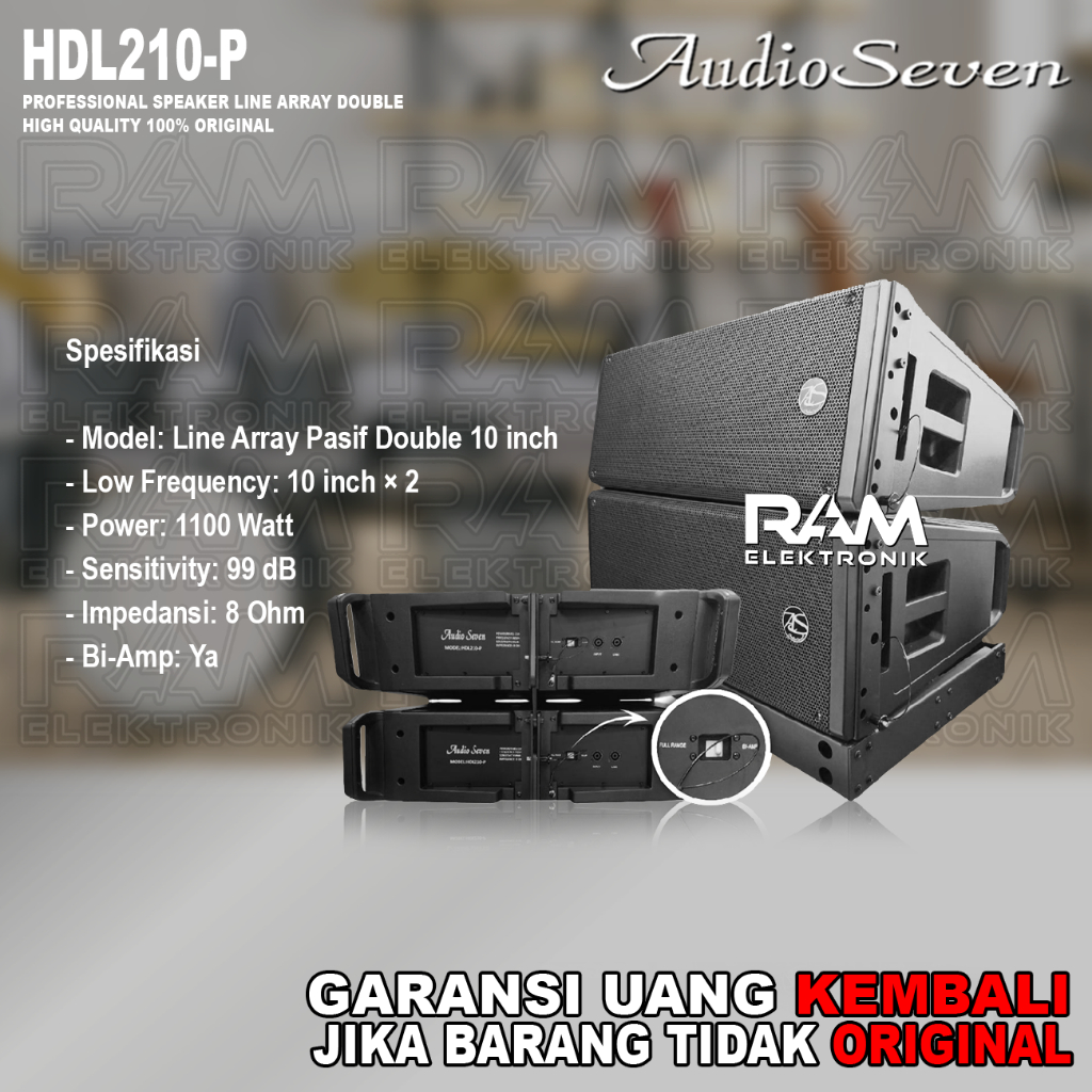 Speaker Pasif Line Array 2 x 10 Inch AUDIO SEVEN HDL210P | HDL 210P | HDL 210 P Original