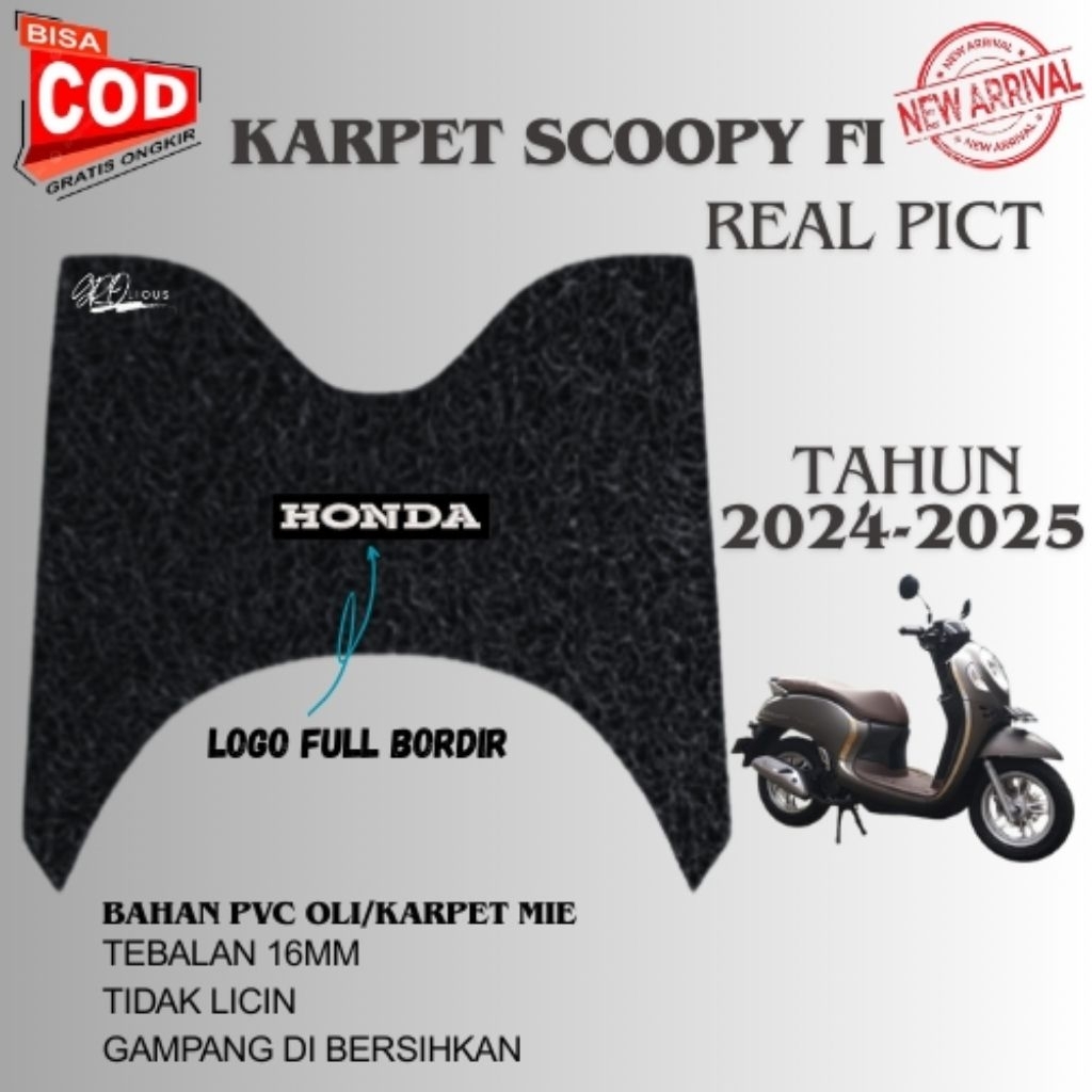 Karpet Scoopy Fi 2014-2019  PVC Oliv/Karpet Mie anti slip