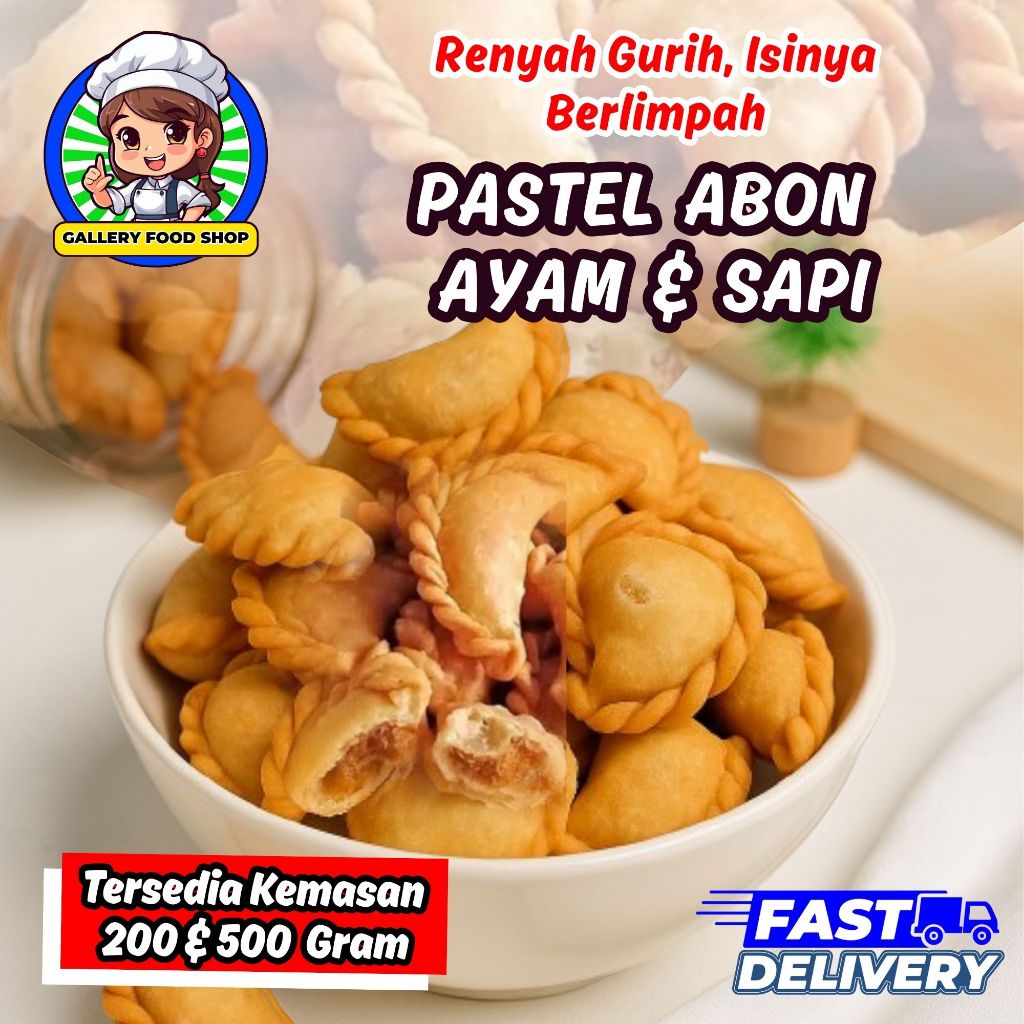 

PASTEL ABON KERING RENYAH SNACK GURIH ISI ABON SAPI/AYAM | CEMILAN KEKINIAN VIRAL I 500GR & 200GR