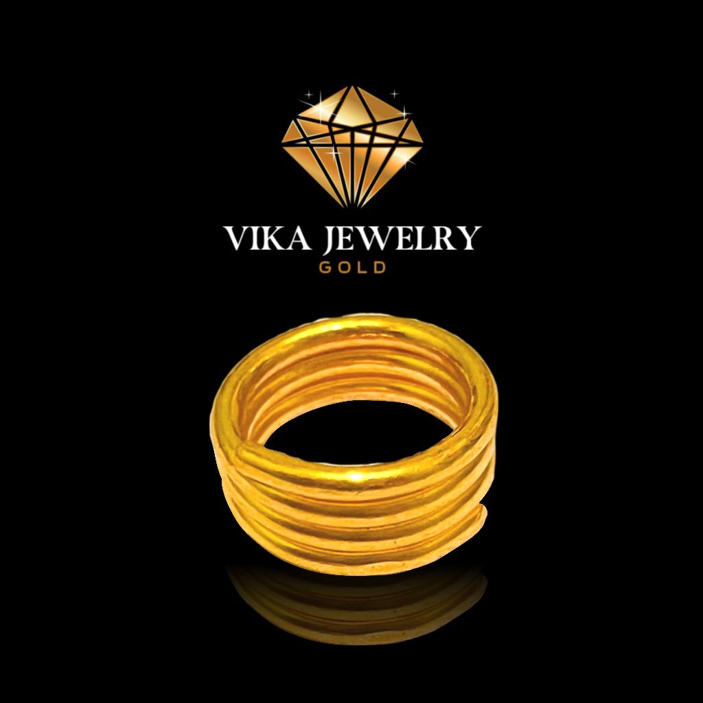 Cincin Emas Replika Vika Jewelry Gold Multi Layer Cincin Fashion Pria Wanita Premium