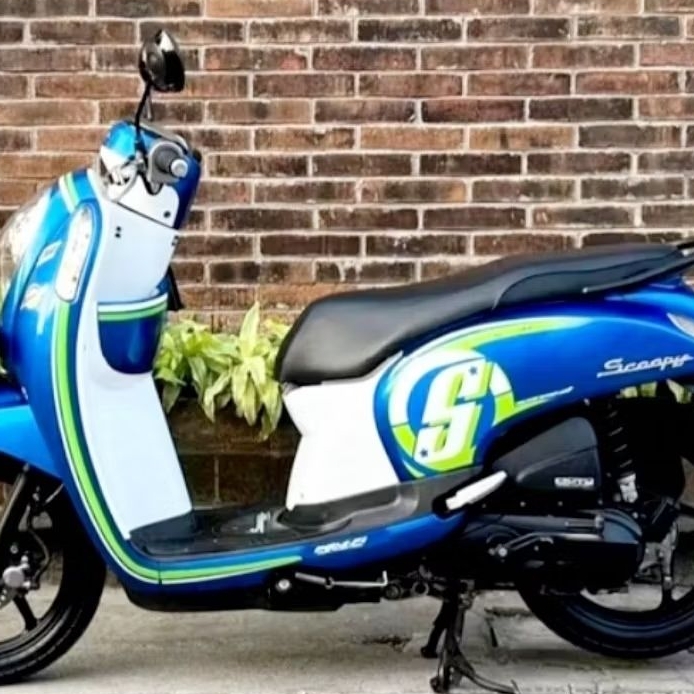 STIKER STEIPING MOTOR SCOOPY 2015 2016 BIRU HIJAU SPORTY