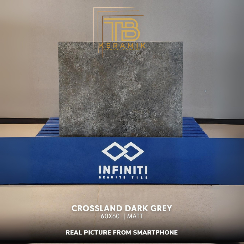 GRANIT LANTAI 60x60 CROSSLAND DARK GREY | MATT | INFINITI