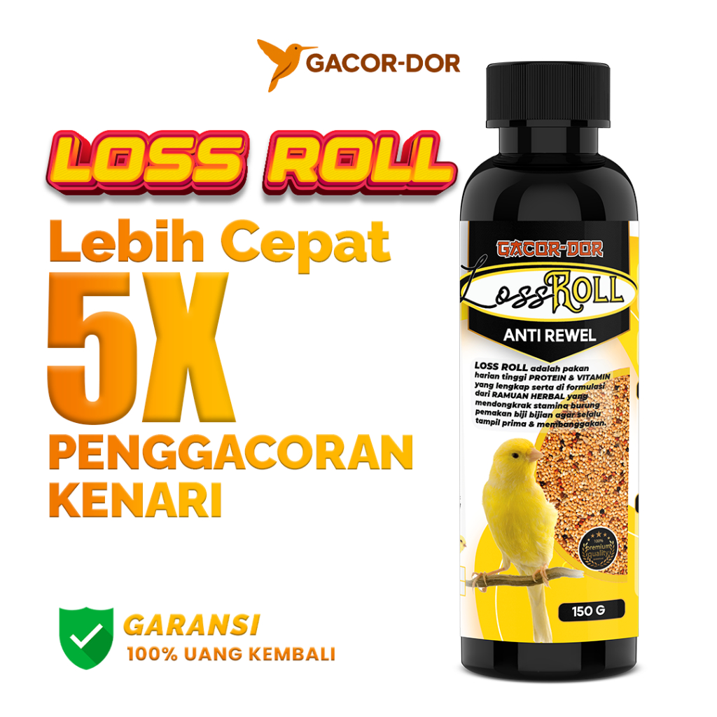 GACOR DOR - Loss Roll - Kenari, Lovebird & Burung Pemakain Biji-bijian ( PAKAN MULTIVITAMIN )