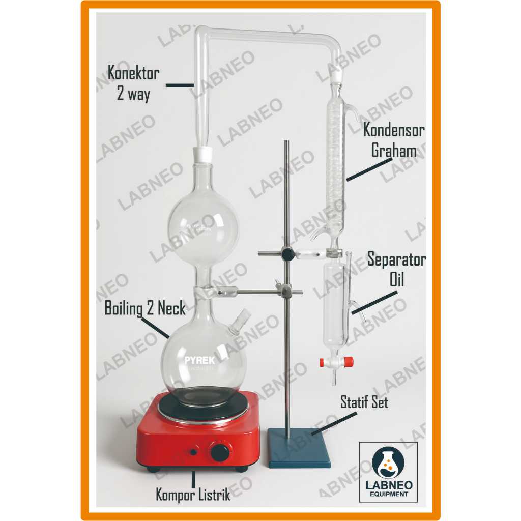 DESTILASI ESSENTIAL OIL 250ML - DESTILASI MINYAK ASTIRI 25ML - DESTILASI OIL WATER 250ML