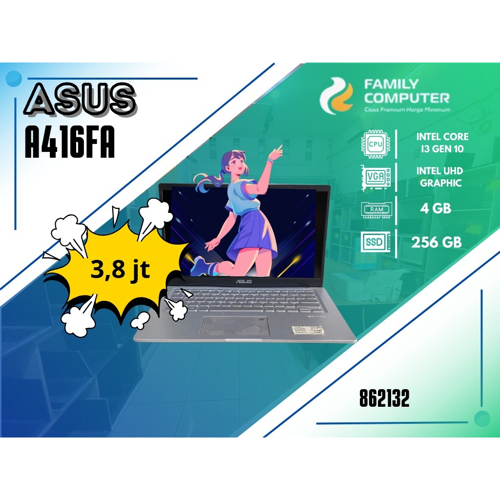 ASUS A416FA | INTEL CORE I3 GEN 10 | INTEL UHD GRAPHIC