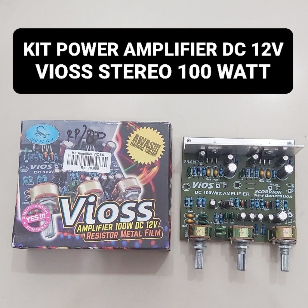 Kit Amplifier VIOSS Stereo 100 Watt Dc 12V Speaker Aktif