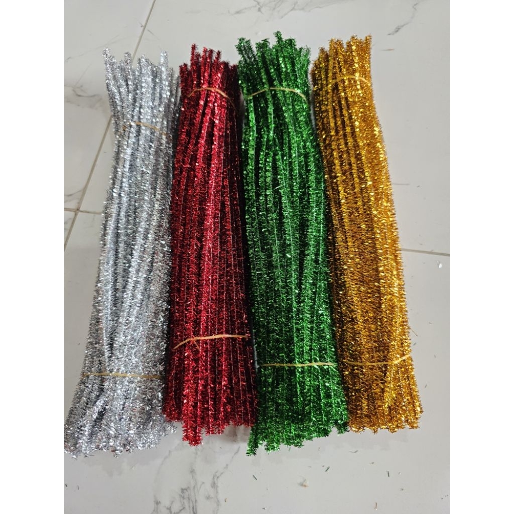 50 pcs kawat bulu metalic gliter