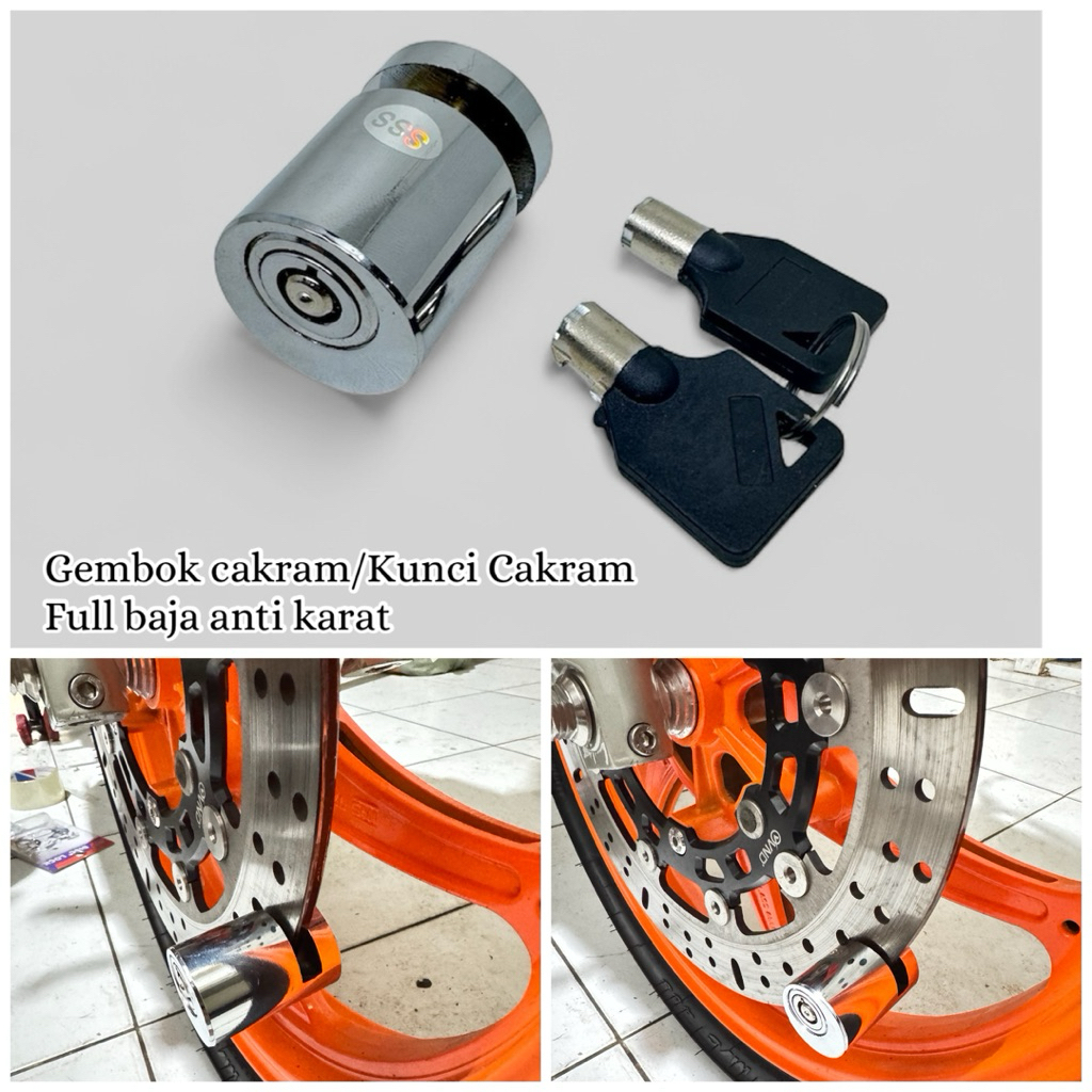 Kunci Gembok Motor Kunci Disk Disk motor Gembok Cakram Motor Kunci Cakram Motor Model Bulat Universa