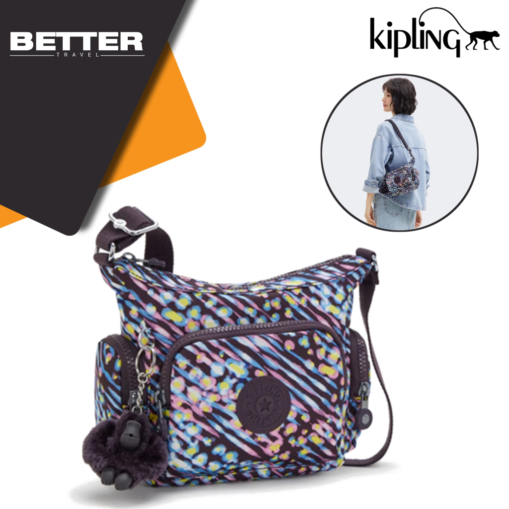 Tas selempang mini traveling KIPLING crossbody motif banyak kantong shuolder bag wanita