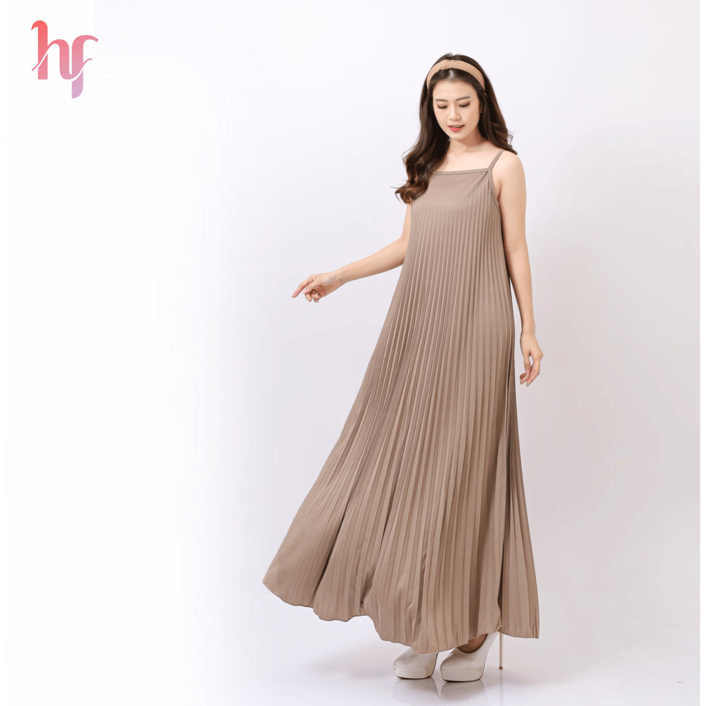 DS02 | Inner dress plisket mayung polos wanita - inner dress kutung / dress tanpa lengan HFstore