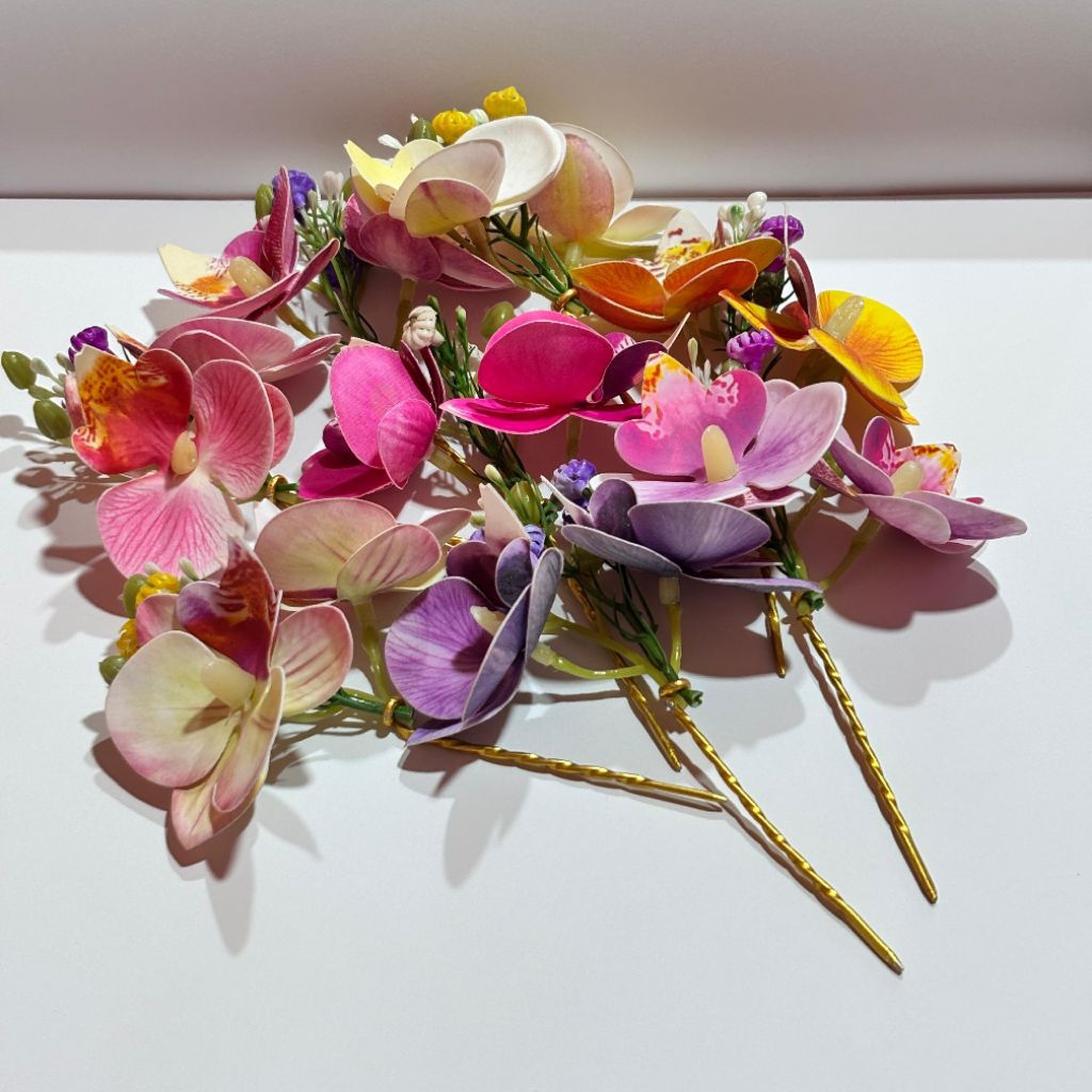cucuk bunga anggrek latek modern untuk sanggul / aksesoris sanggul / aksesoris rambut