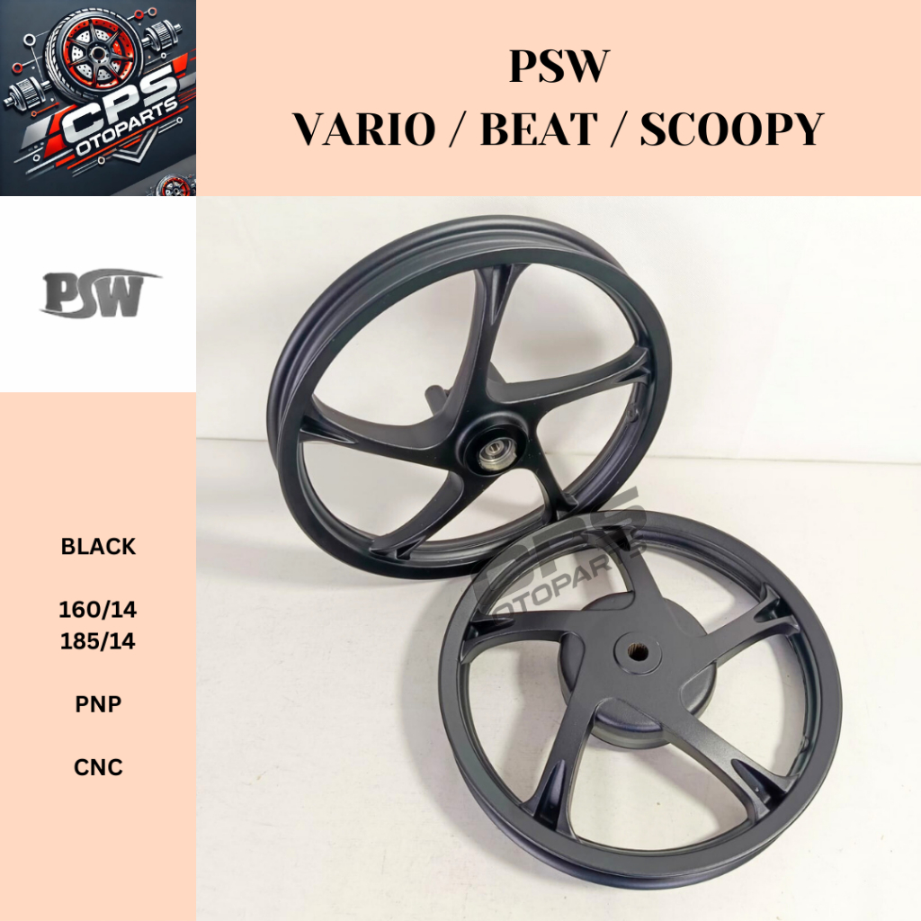 Velg PSW Beat / Vario 110 / 125 / 150 / Scoopy Ukuran 160/185 Palang 5 Ring 14