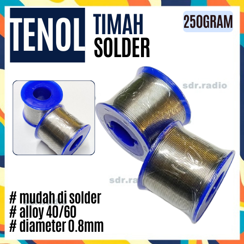 Timah Solder Wire 60/40 0,8mm 250 gram Tenol Timah Solder 250GR timah solder besar 250gr