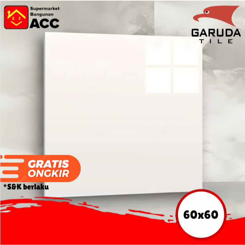 Granit Lantai 60x60 - Keramik Lantai 60x60 - Keramik Lantai - Granite Garuda Lux Cream Polos Glossy