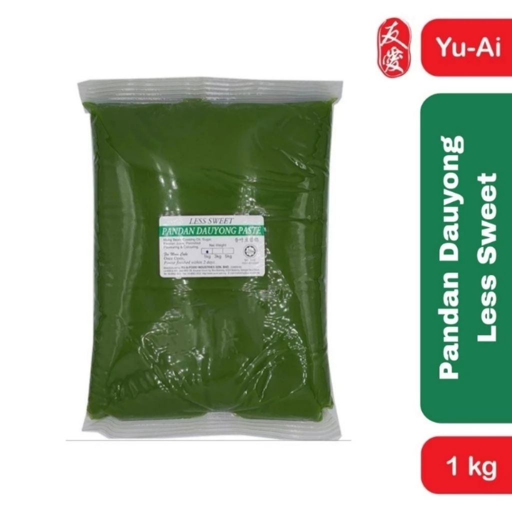 Yu Ai Pandan Mung Bean Dauyong Paste Less Sweet 1 Kg Yuai Pasta Kacang Hijau Tausa Dauyong White Dur