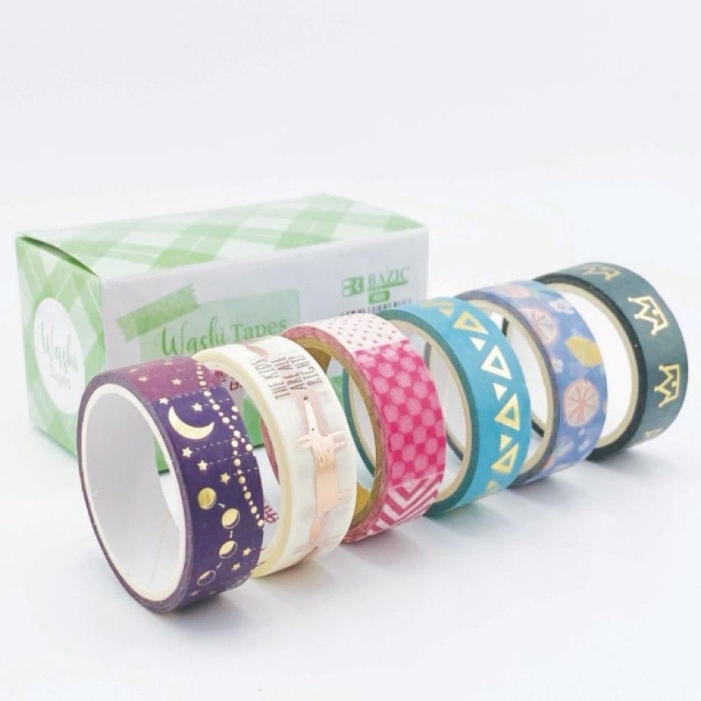 

ISOLASI DEKOR/WASHI TAPE 0908 BAZIC ISI 6