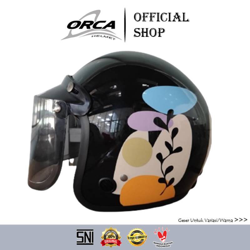 Helm Bogo Retro ANT Camomileo (Helm Kekinian) + kaca helm