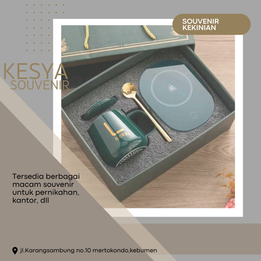 Kesya Souvenir | Gelas Penghangat Listrik Cangkir Keramik Pemanas Listrik Mug - -, -