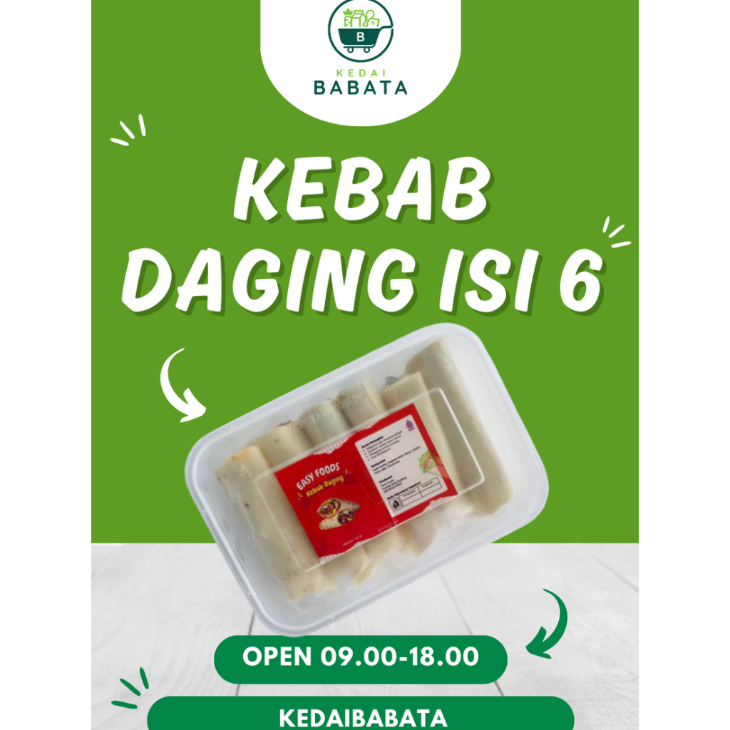 

Kebab Daging Frozen Isi 6 Olahan Rumahan Kedai Babata Padang