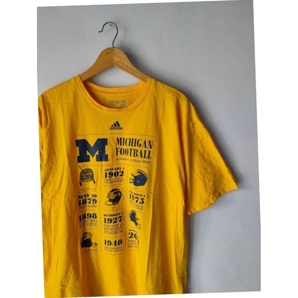 Kaos ADI MICHIGAN FOOTBALL Size XL Original Second