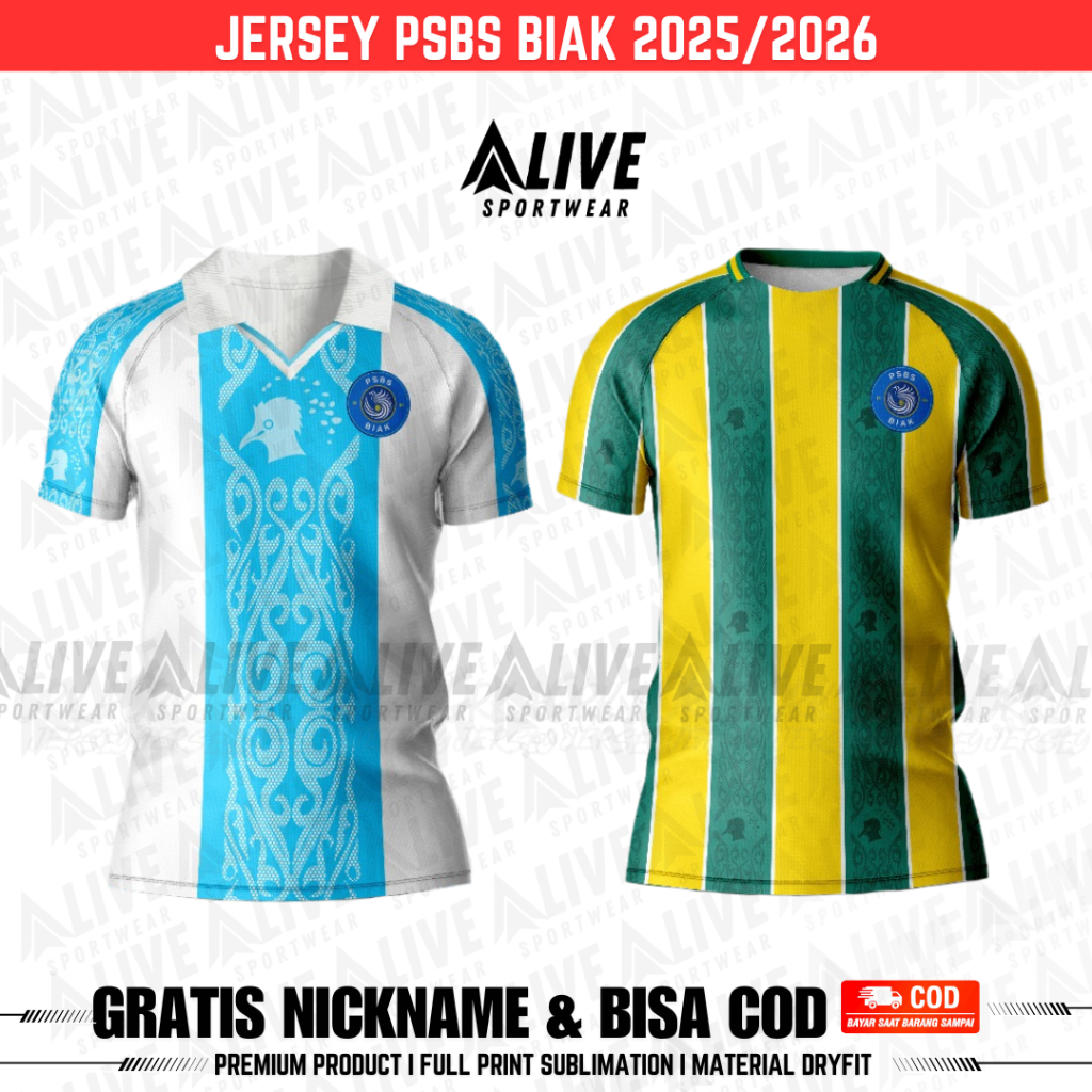 Jersey PSBS Biak Terbaru 2025/2026 Liga Indonesia Gratis Pasang Nama dan Nomor Punggung