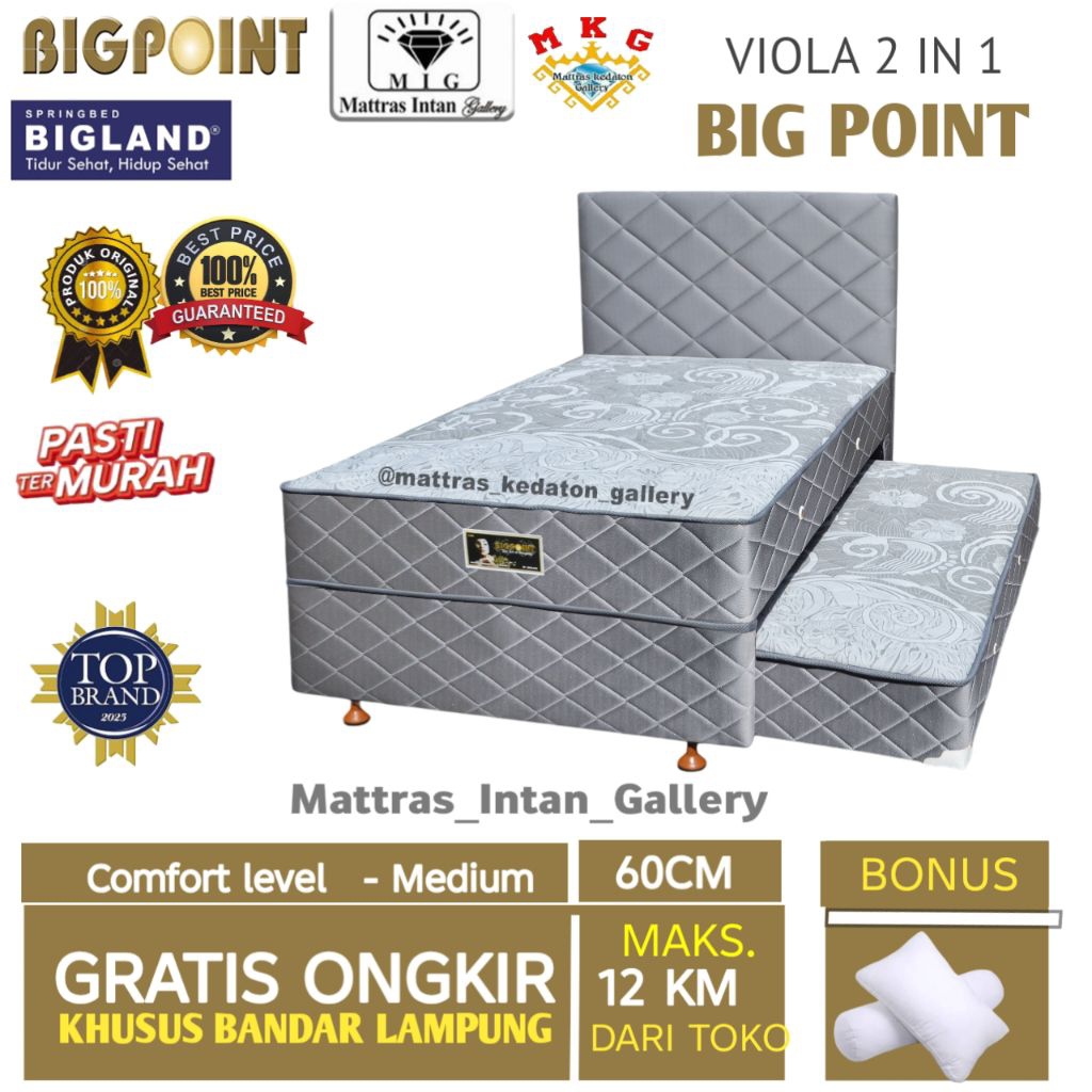 BIG POINT SORONG 2 IN 1 VIOLA UK 120x200 BY BIGLAND SPRINGBED MATRESS MATRAS FULL SET 2IN1