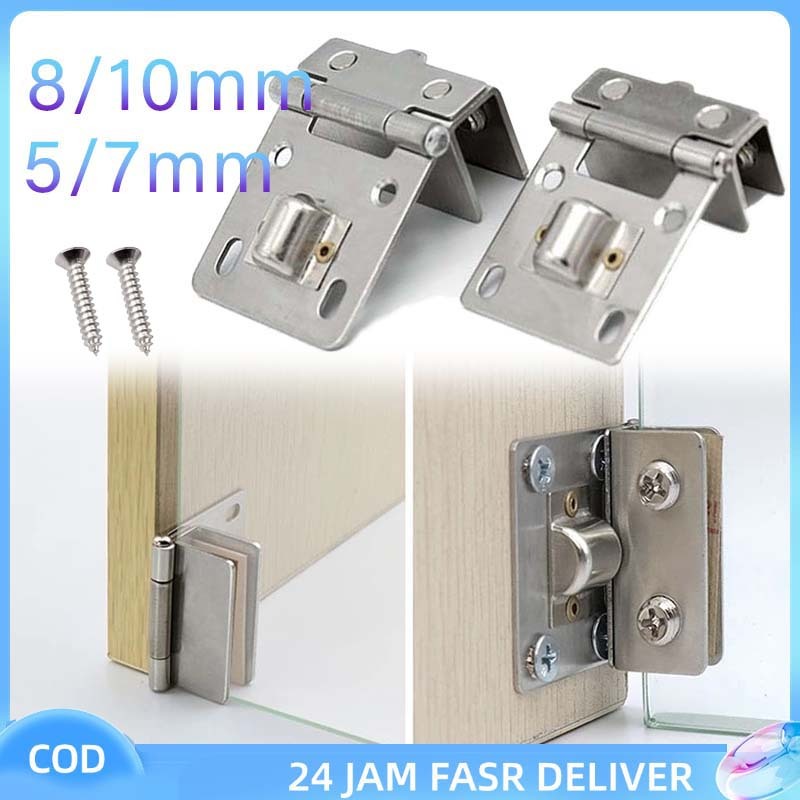 RF - Engsel Pivot Kaca Jepit Stainless Steel Engsel Lemari Kaca Engsel Pintu Kaca Jepit Engsel