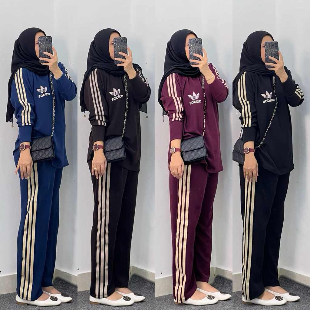 oneset Adidas / setelan baju santai/ olahraga wanita