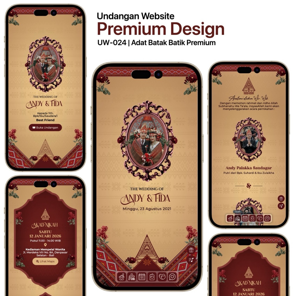 UW-024 | Undangan Digital Website Adat Batak Batik Premium - Undangan Web