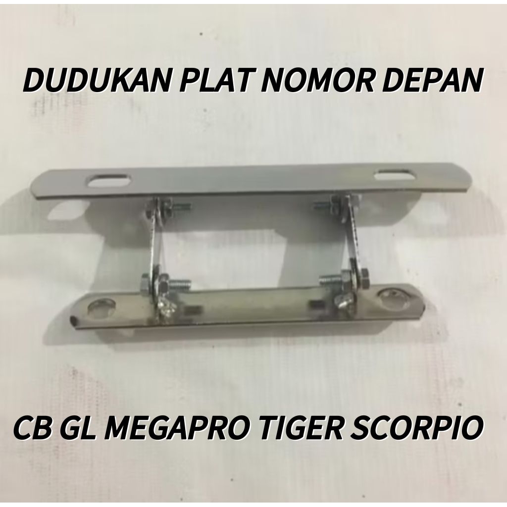 Dudukan Plat Nomor Depan Motor CB GL Megapro Tiger Scorpio – Bahan Kuat & Anti Karat