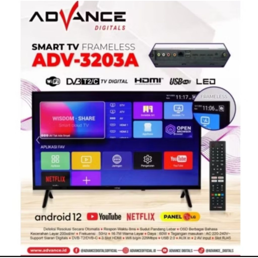 TV ADVANCE SMART ANDROID 32 INCH 3203A / TV SMART ANDROID 32 INCH ADVANCE  3203A