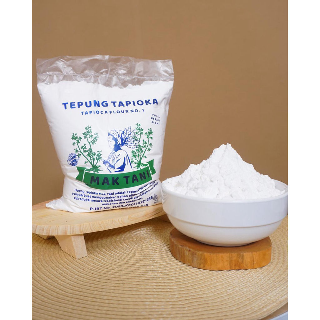 

TEPUNG TAPIOKA 1KG / Tepung Kanji Singkong Asli / Tepung Tapioka Halus Putih / Tapioka Mak Tani