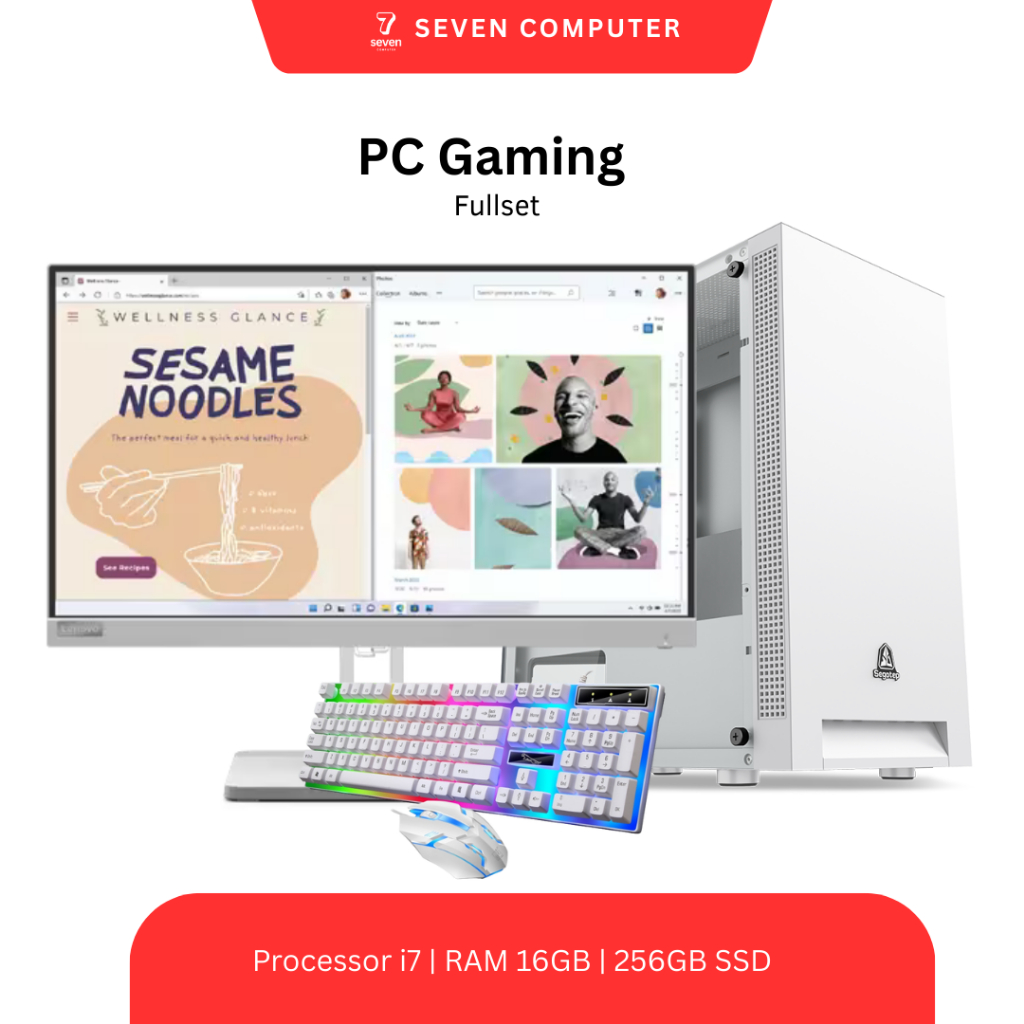 PC Fullset Gaming Intel i7 | RAM 16 GB | GT 730 4GB | SSD 256GB | Siap Gaming Editing